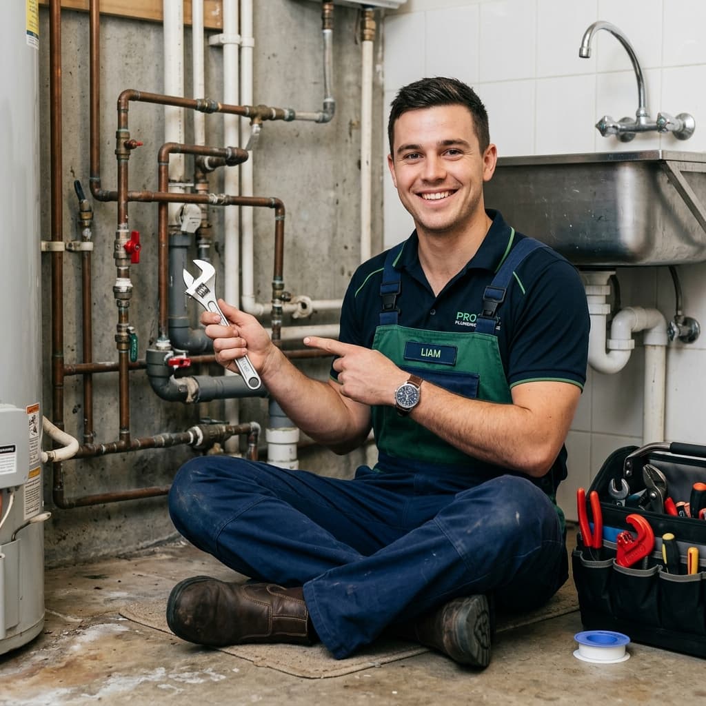 Plumber diagnosing